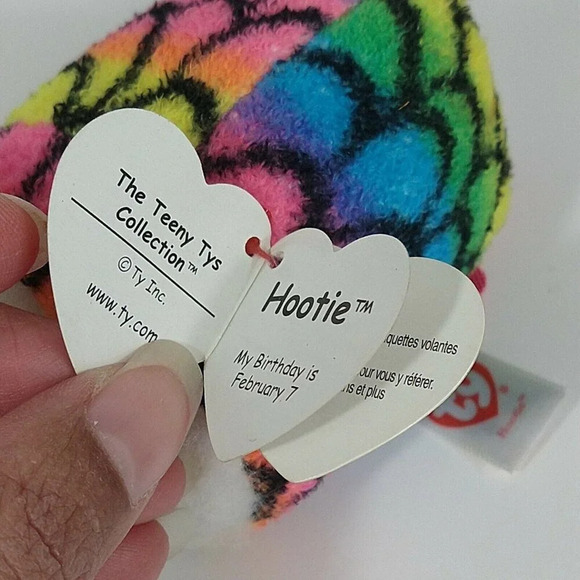 Ty Teeny Tys Collection Hootie Owl Colorful Multi-color with Hang Tag 3.5 inch - Picture 4 of 9